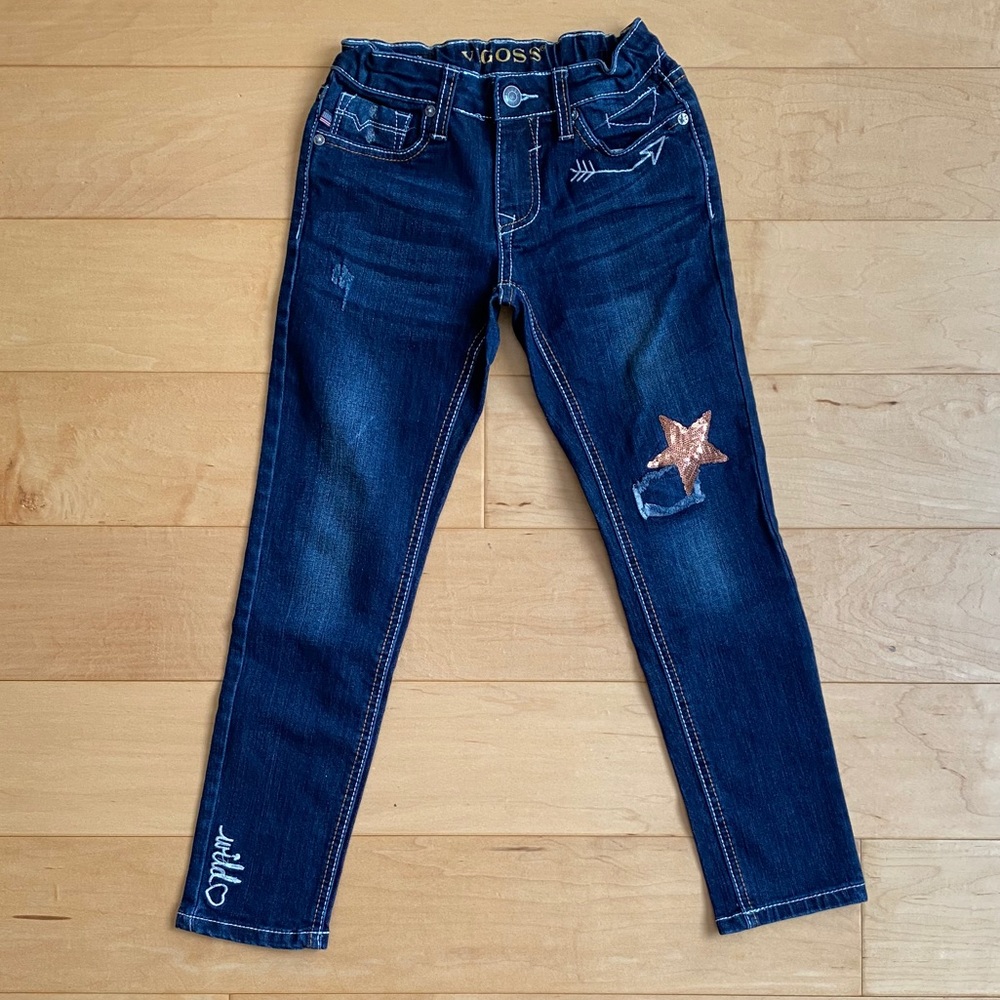 NWOT Vigoss Jagger Skinny Sequined Star Jeans